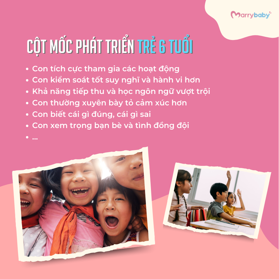 Cột mốc phát triển của trẻ 6 tuổi