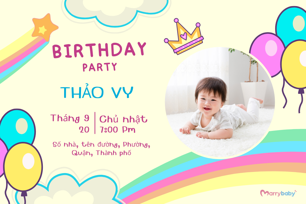 Mẫu và cách viết thiệp thôi nôi (tiếng Việt)