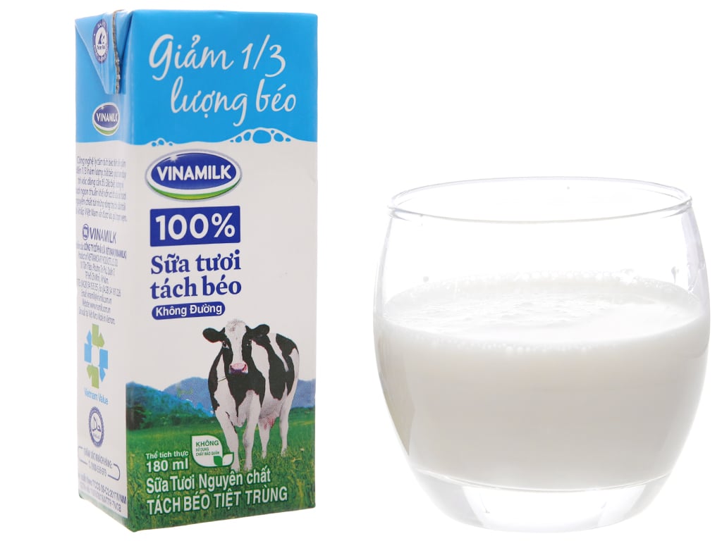 Sữa tươi không đường tách béo Vinamilk