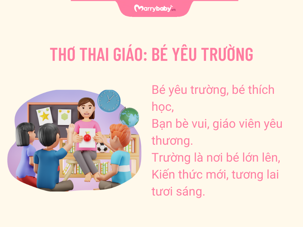 Bài thơ thai giáo cho con: Bé yêu trường