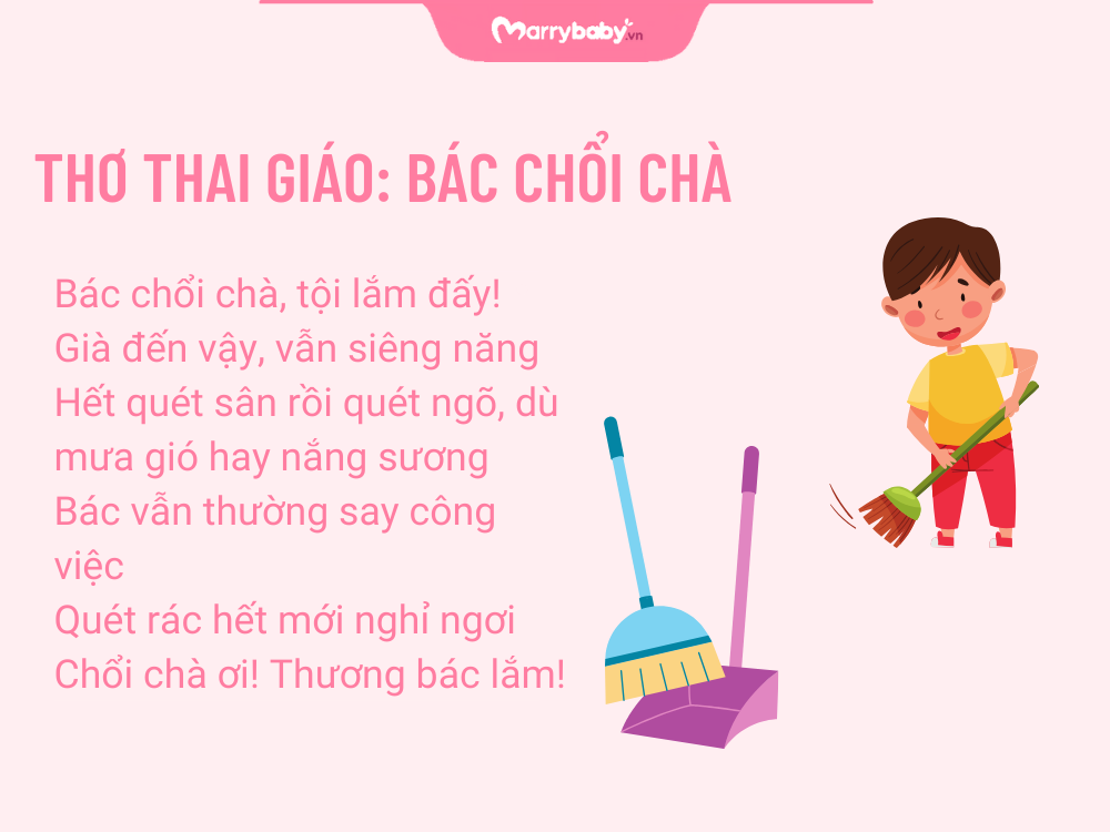 Hình ảnh thơ thai giáo: Bác chổi chà
