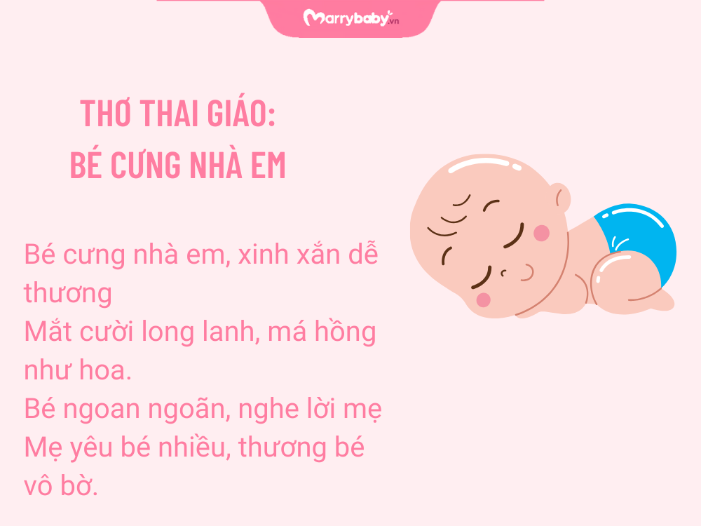 Hình ảnh thơ thai giáo dành tặng cho con: Bé cưng nhà em